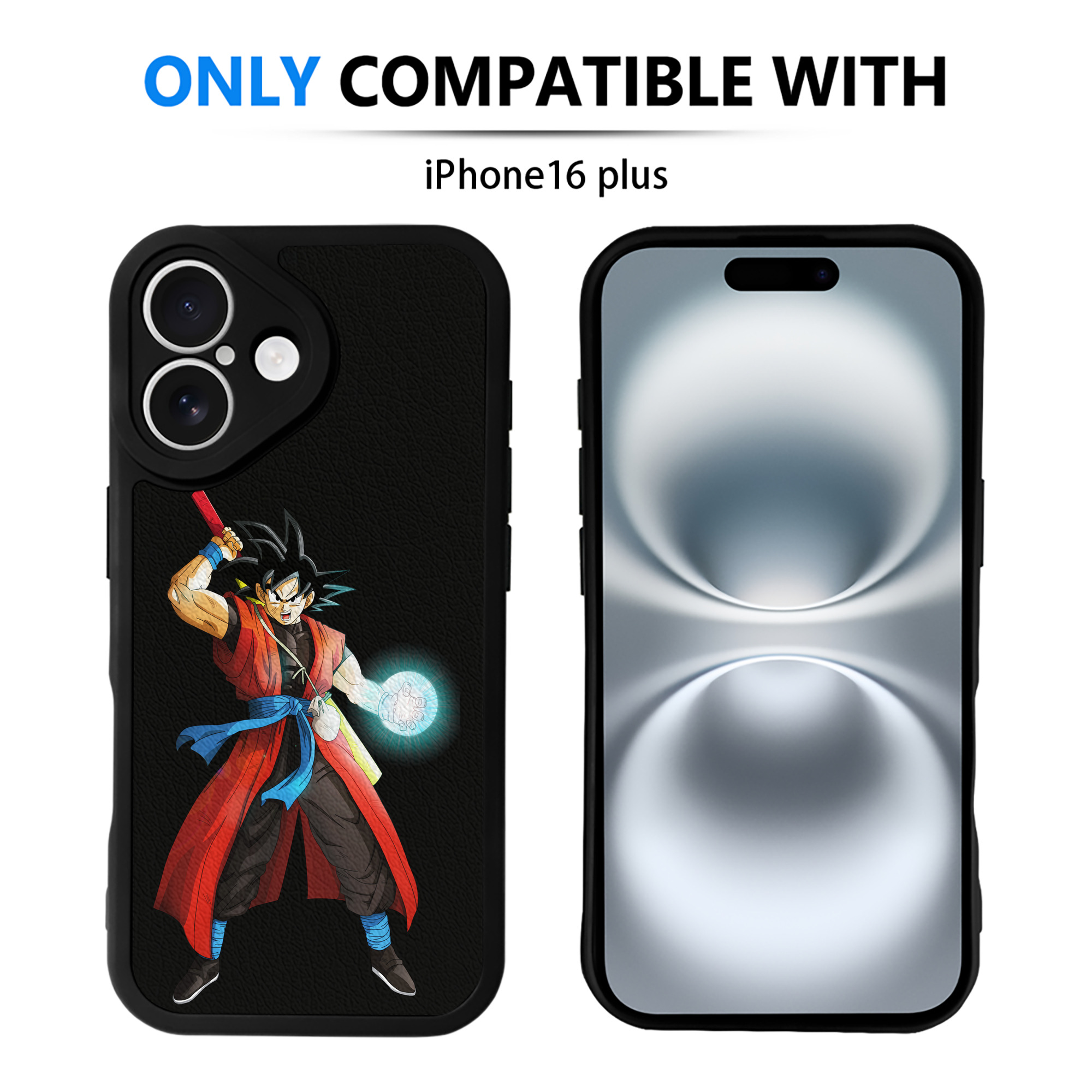 （画像用） ドラゴンボール 孫悟空（そん ごくう）Son Goku カカロット DRAGON BALL Kakarotto 【iPhone 16シリーズ対応】シリコンスマホケース（レザー調） 材質：シリコン